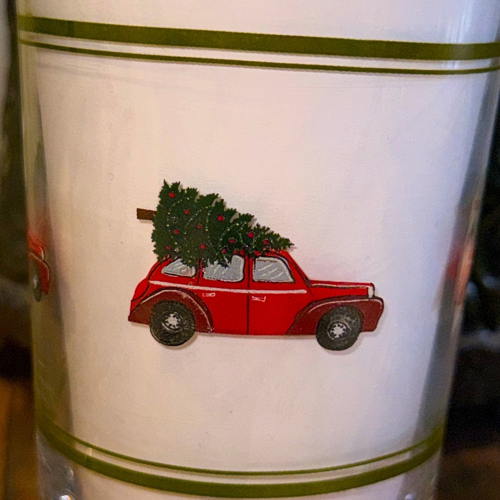 2 Pier One Christmas Glasses